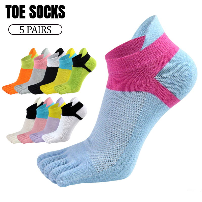 Toe Sock Split - 5 Çift Kadın Beş Parmaklı Çorap,